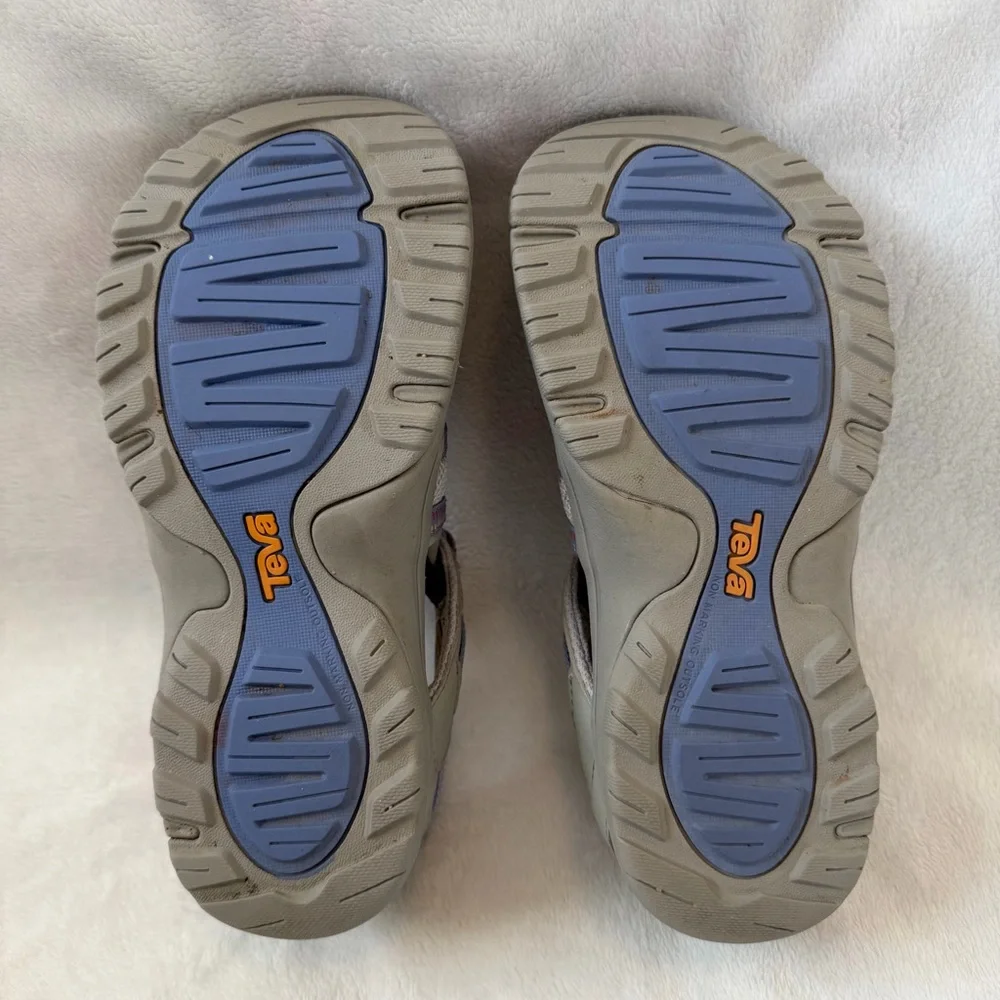 Teva Kid’s Manatee Sandal Gray and Lavender Outdoor Closed Toe Sandals Size 2 - Picture 10 of 11